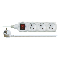 EMOS Prodlužovací kabel s vypínačem – 3 zásuvky, 1,2m, bílý P1311