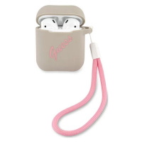 Pouzdro Guess GUACA2LSVSGP AirPods cover grey pink Silicone Vintage (GUACA2LSVSGP)