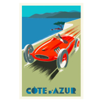 Plakát, Obraz - Vintage Travel Poster (Côte d'Azur), 26.7 × 40 cm