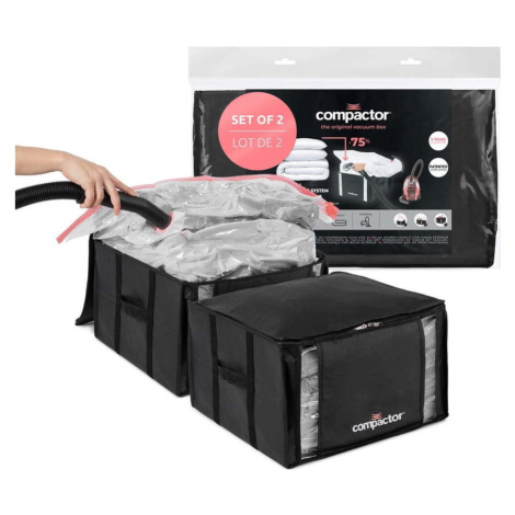 Vakuové vyztužené látkové úložné boxy na oblečení v sadě 2 ks 42x25x25 cm Black Edition – Compac Compactor