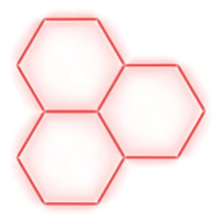 Escape6 Kompletní LED hexagonové svítidlo červené, rozměr 3 elementy 168 × 166 cm