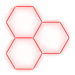 Escape6 Kompletní LED hexagonové svítidlo červené, rozměr 3 elementy 168 × 166 cm