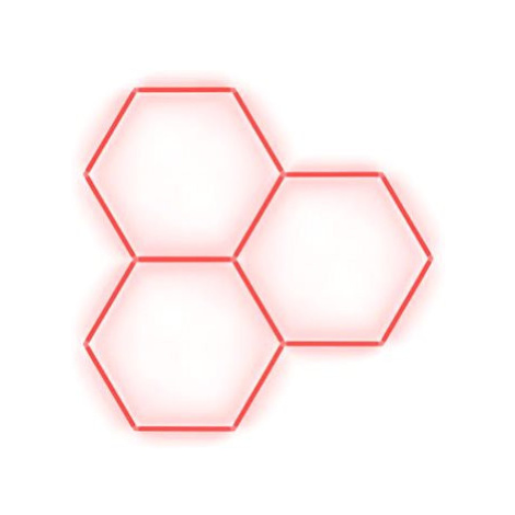 Escape6 Kompletní LED hexagonové svítidlo červené, rozměr 3 elementy 168 × 166 cm