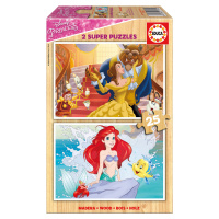 Educa dětské dřevěné puzzle Disney Princezny 17164