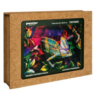 PUZZLER - Dřevěné Barevné Puzzle - Úžasný Chameleon