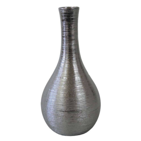 Keramická váza stříbrná 37,8 cm StarDeco