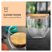 Bambuswald Sklenice na kávu, 100 ml, termosklenice, víčko, ruční výroba, borosilikátové sklo, ba