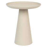 Béžový hliníkový odkládací stolek White Label Ringar, ø 39,5 cm