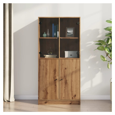 vidaXL Highboard s dvířky dub artisan 68x37x142 cm kompozitní dřevo