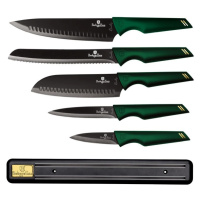 BERLINGERHAUS Sada nožů s nepřilnavým povrchem 6 ks Emerald Collection s magnetickým držákem BH-