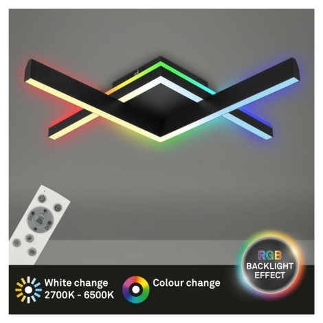 BRILONER RGB CCT LED stropní svítidlo, 64,5cm, 20 W, 1800 lm, černá BRILO 3739-015