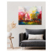 Obrazy na stěnu - Abstrakt - barevný les u vody Rozměr: 40x50 cm, Rámování: bez rámu a bez vypnu