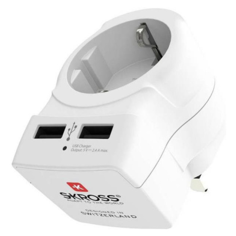 PA28USB - Cestovní adaptér pro UK 230V + 2x USB port PA28USB