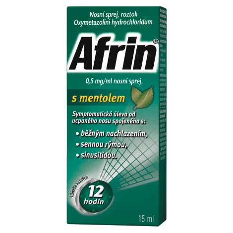 Afrin 0.5 mg/ml nosní sprej s mentolem 15 ml