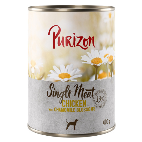 Purizon Single Meat 24 x 400 g – výhodné balení - kuřecí s květy heřmánku