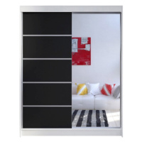 Šatní skříň CAMINO III šířka 150 cm - bílá/černá