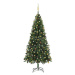 Umělý vánoční stromek s LED diodami a sadou koulí zelený 210 cm