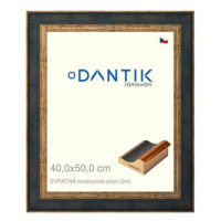 DANTIK rámeček 40 × 50, ZVRATNÝ modrozlatý plast plexi čiré