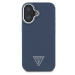 Guess PU Grained Triangle Logo kryt pro iPhone 16 modrý