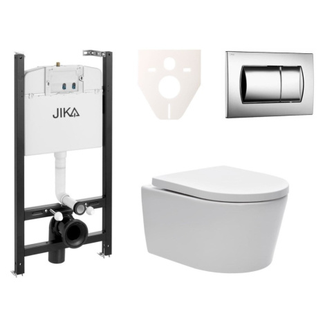 Cenově zvýhodněný závěsný WC set Jika do lehkých stěn / předstěnová montáž+ WC SAT Brevis SIKOJS