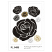 FL 0488 AG Design Samolepicí dekorace - samolepka na zeď - Roses with gold and silver, velikost 