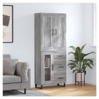 vidaXL Skříň highboard šedá sonoma 69,5 x 34 x 180 cm kompozitní dřevo