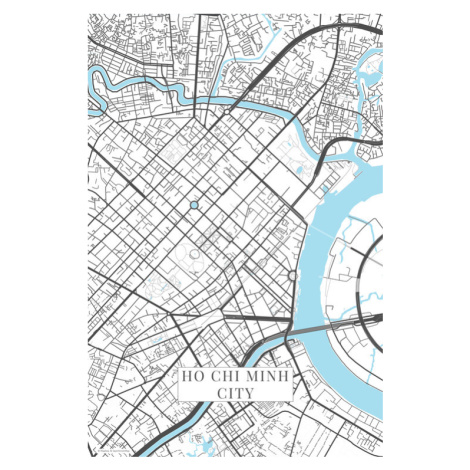 Plakát, Obraz - Ho Chi Minh City white, 26.7 × 40 cm Europosters