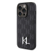 Karl Lagerfeld hard silikonové pouzdro iPhone 15 PRO MAX 6.7" black Leather Monogram Hot Stamp M