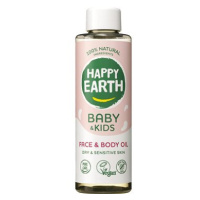 HAPPY EARTH Přírodní Baby & Kids Vyživující tělový olej pro suchou a citlivou pokožku, 150 ml