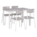 Jídelní souprava jídelní stůl a 4 židle šedá s bílou BISMARCK, 251863