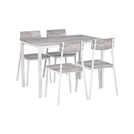 Jídelní souprava jídelní stůl a 4 židle šedá s bílou BISMARCK, 251863 BELIANI