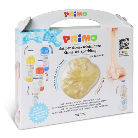 Sada PRIMO na výrobu slizu, 3 × lepidlo 240 ml, aktivátor slizu 240 ml, perleťové médium 240 ml