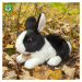 Plyšový králík ležící bíle černý 23 cm ECO-FRIENDLY