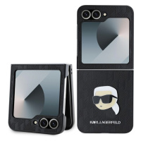 Karl Lagerfeld PU Saffiano Monogram Karl Head Samsung Galaxy Z Flip 6 Black KLHCZF6PGKSKIHK