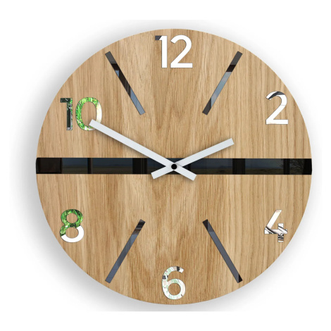 ModernClock Dřevěné nástěnné hodiny King 33,5 cm dub přírodní