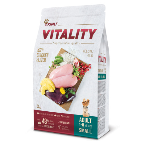 Akinu VITALITY kuřecí & játrové granule pro psy malých plemen 3 kg