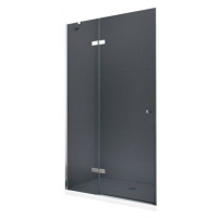 MEXEN ROMA křídlové dveře 100x190 cm 6mm, chrom, grafit se stěnovým profilem 854-100-000-01-40