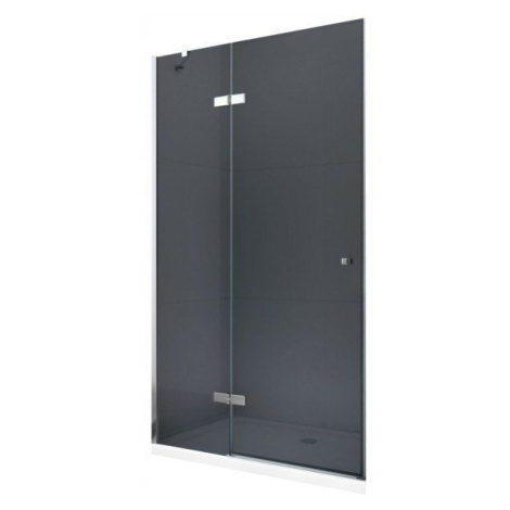 MEXEN ROMA křídlové dveře 100x190 cm 6mm, chrom, grafit se stěnovým profilem 854-100-000-01-40