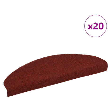 vidaXL Schodové rohože samolepicí 20 ks 65 x 21 x 4 cm vínově červené půlkulaté velké