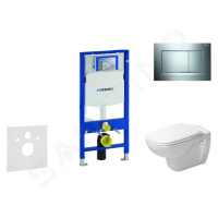 GEBERIT Duofix Modul pro závěsné WC s tlačítkem Sigma30, lesklý chrom/chrom mat + Duravit D-Code