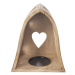 Orion Svícen z mangového dřeva Heart bell, 20 x 14 x 23,2 cm