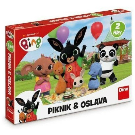 Piknik a Oslava 2v1 Králíček Bing dětské společenské hry v krabici 33,5x23x3,5cm Dino