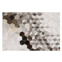 Šedý kožený koberec 160 x 230 cm SASON, 202899