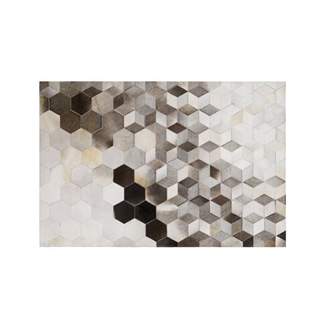 Šedý kožený koberec 160 x 230 cm SASON, 202899 BELIANI