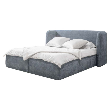 Světle šedá čalouněná dvoulůžková postel s úložným prostorem s roštem 180x200 cm Louise – Boboch Bobochic Paris