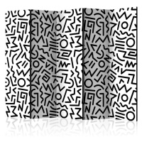 Paraván Black and White Maze Dekorhome 225x172 cm (5-dílný),Paraván Black and White Maze Dekorho