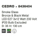 NOVA LUCE závěsné svítidlo CEDRO kouřové sklo bronz a černý kov E27 3x12W 230V IP20 bez žárovky 