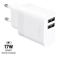 FIXED nabíječka s 2x USB-A, 17W, bílá