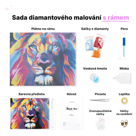 Diamantové malování - BAREVNÁ OPICE Rozměr: 40x50 cm, Rámování: vypnuté plátno na rám