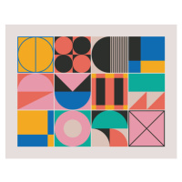 Ilustrace Linear Shapes Design Geometric Abstract Pattern, Normform, (40 x 30 cm)